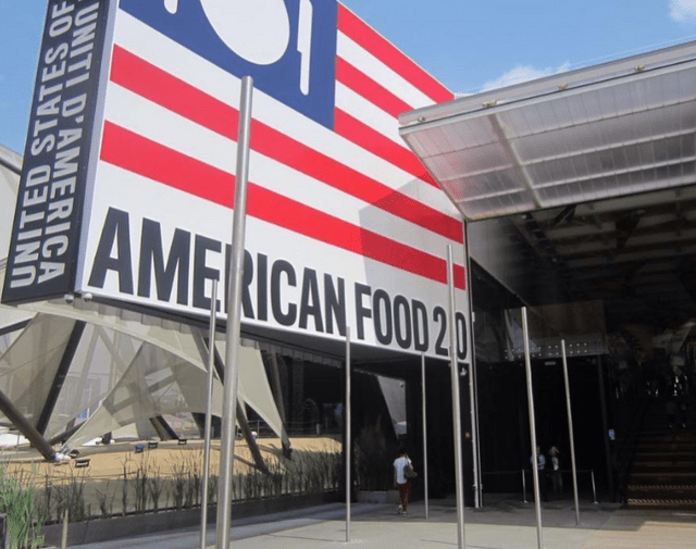 A view of a billboard about American Food 2.0